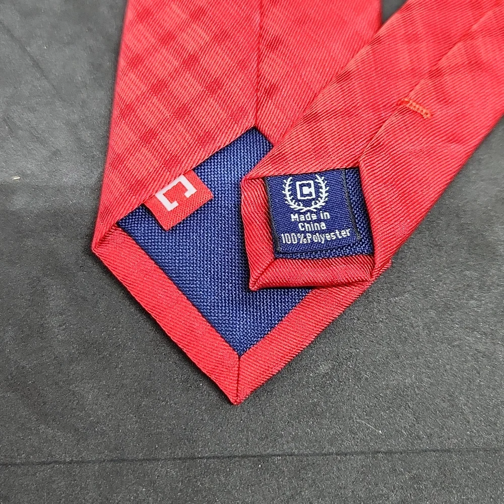 Chaps red cross hatch polyester tie